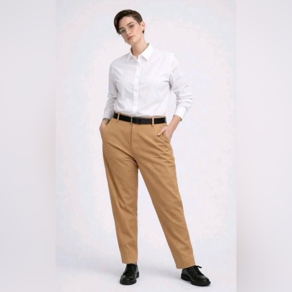 Wildfang Pants - Wildfang Women's The Essential Trousers in Camel Khaki Straight Leg